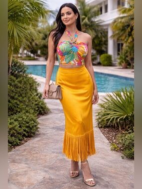BLOGGER FAVE Rachel Zoe Colorful Floral Halter Top | Resort Luxe Statement Piece